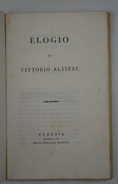Elogio di Vittorio Alfieri.
