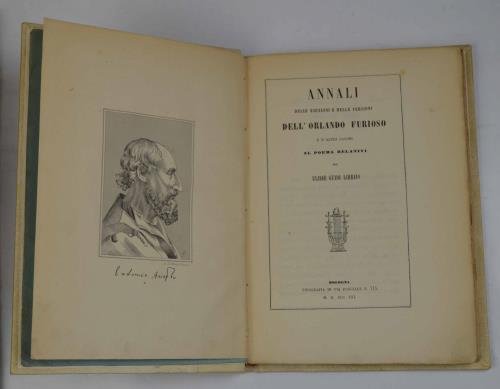 Annali delle edizioni e delle versioni dell'Orlando Furioso e d'altri lavori al Poema relativi per Ulisse Guidi libraio.