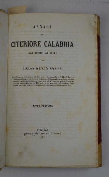 Annali di Citeriore Calabria dal 1806 al 1811…