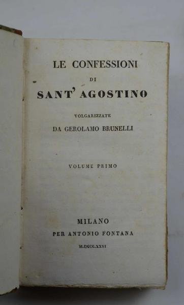 Le confessioni… volgarizzate da Gerolamo Brunelli.