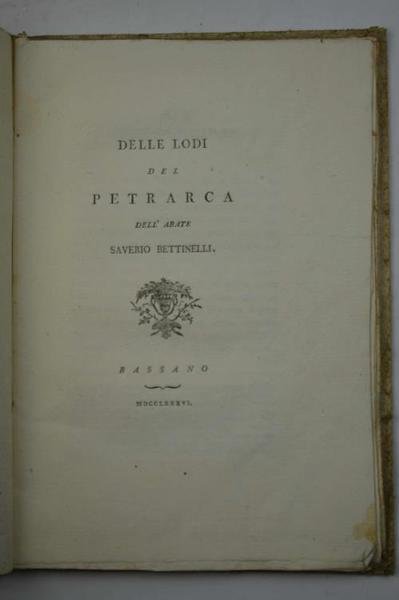 Delle lodi del Petrarca…
