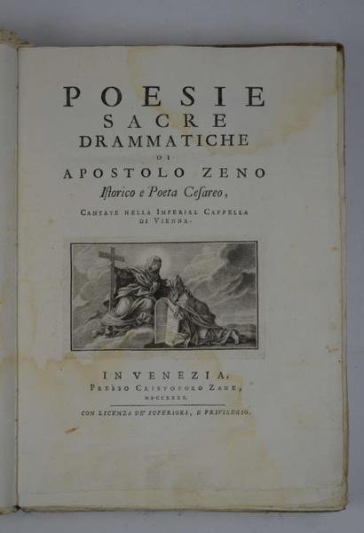 Poesie sacre drammatiche… cantate della Imperial Cappella di Vienna.