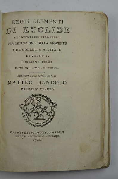 Degli elementi… Edizione terza in varj luoghi corretta, ed aumentata.