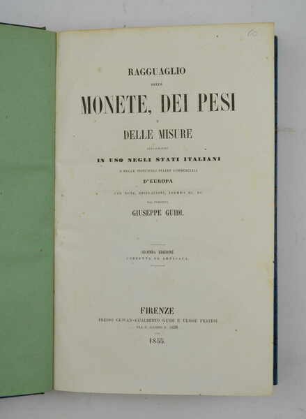 Ragguaglio delle monete, dei pesi e delle misure attualmente in … | Immagine principale