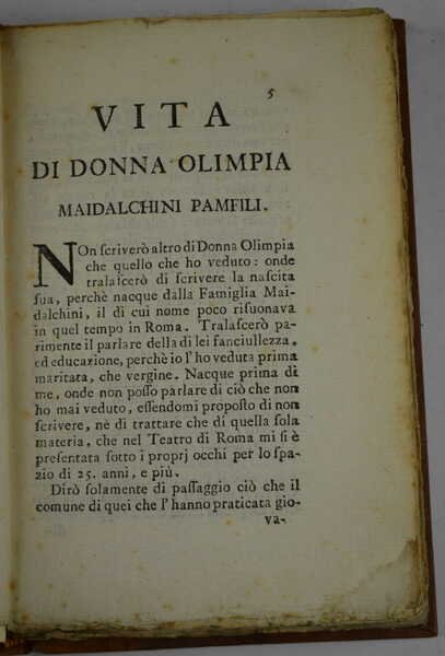 Vita di Donna Olimpia Maidachini Pamfili Principessa di S. Martino …