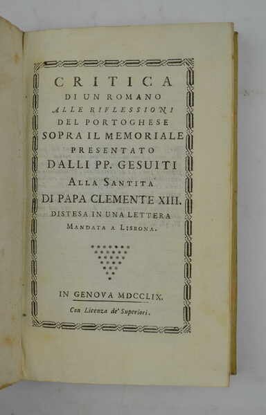 Critica di un romano alle riflessioni del portoghese sopra il … | Immagine principale