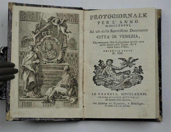 Protogiornale per l'anno bissestile 1786 ad uso della Serenissima dominante … | Immagine principale
