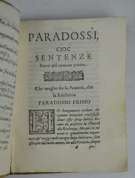 Paradossi cioe sentenze fuori del comun parere, ristaurate, & purgate … | Immagine Gallery 2