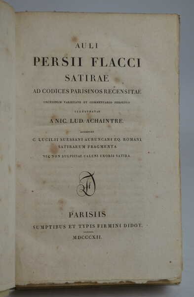 Satirae ad codices parisinos recensitae lectionum varietate et commentario perpetuo …