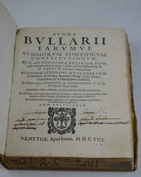 Summa bullarii earumue summorum pontificum constitutionum, quae ad communem Ecclesiae …