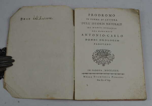 Prodromo in forma di lettera dell'istoria naturale de' Monti Euganei…