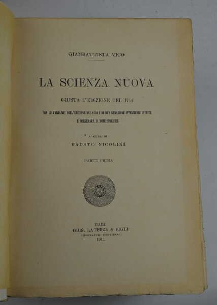 La scienza nuova giusta l'edizione del 1744 con le varianti …