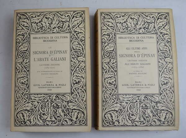 Gli ultimi anni della Signora D'Epinay. Lettere inedite… (1769-1771 e …