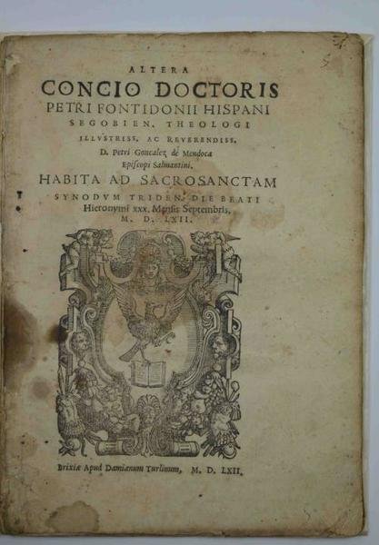 Altera concio. habita ad sacrosanctam synodum Trident. Die beati Hieronymi … | Immagine principale