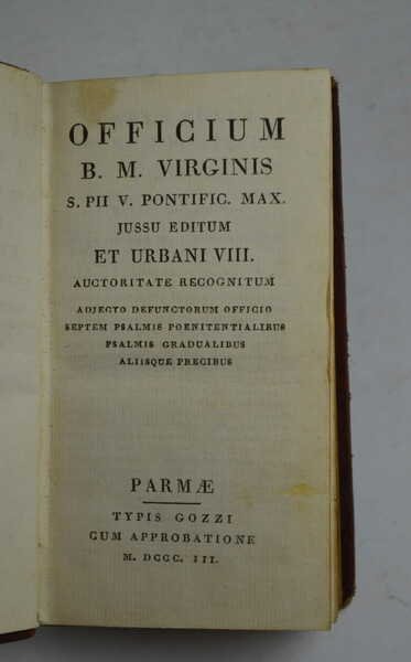 Officium B.M. Virginis S. Pii V. Pontific. Max. jussu editum …