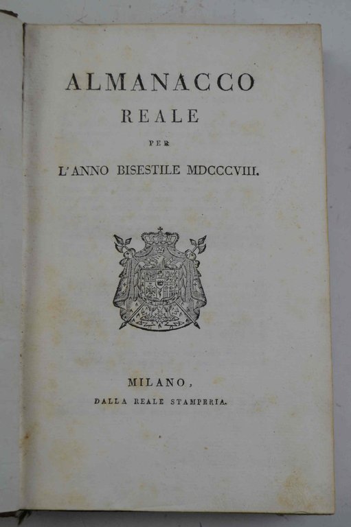 Almanacco reale per l'anno bisestile 1808.