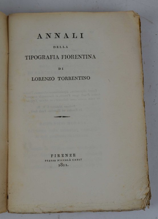 Annali della tipografia fiorentina di Lorenzo Torrentino. | Immagine Gallery 1