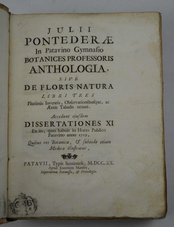 Anthologia sive de floris natura libri tres plurimis inventis, observationibusque, …