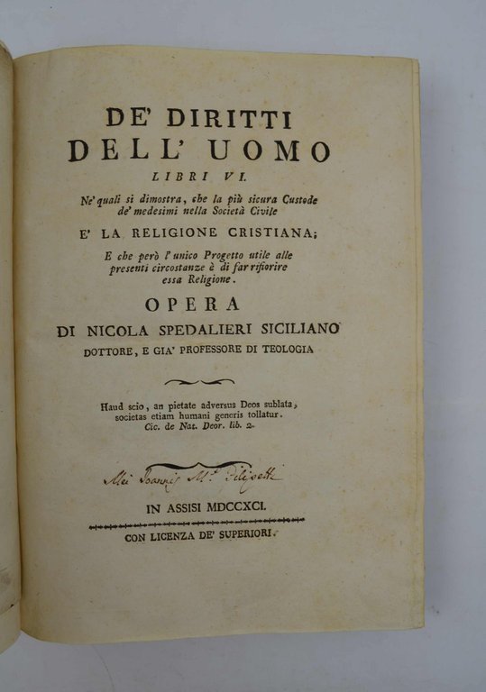 De' diritti dell'uomo libri VI. Ne' quali si dimostra, che …