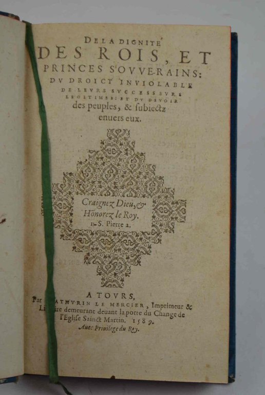 De la dignité des rois, et princes souverains: du droict … | Immagine Gallery 2