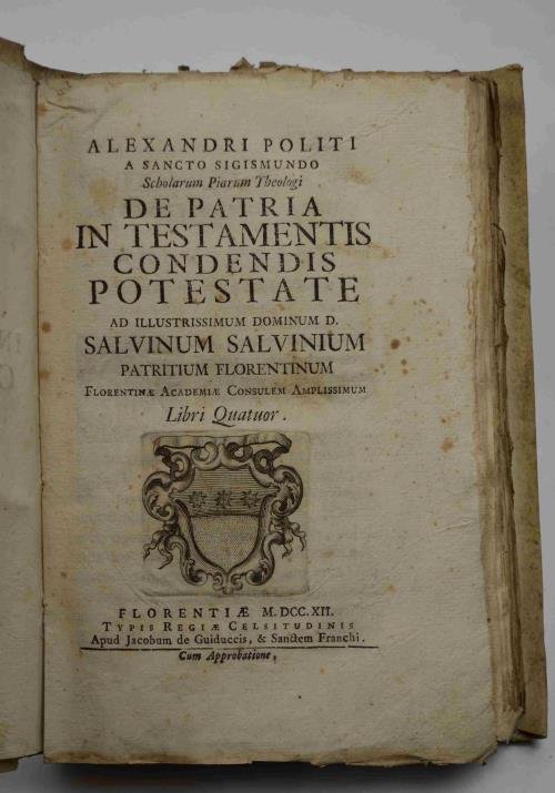 De patria in testamentis condendis potestate. Libri quatuor.