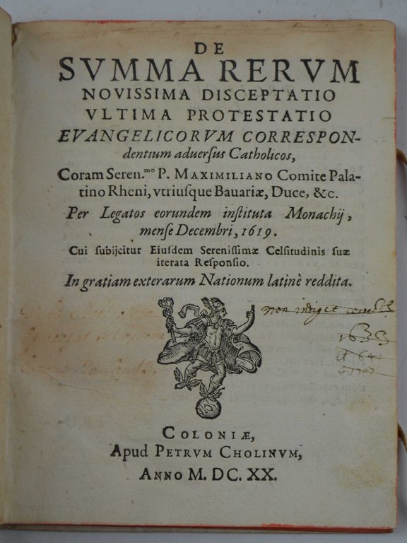 De summa rerum novissima disceptatio ultima protestatio evangelicorum correspondentium aduersus …