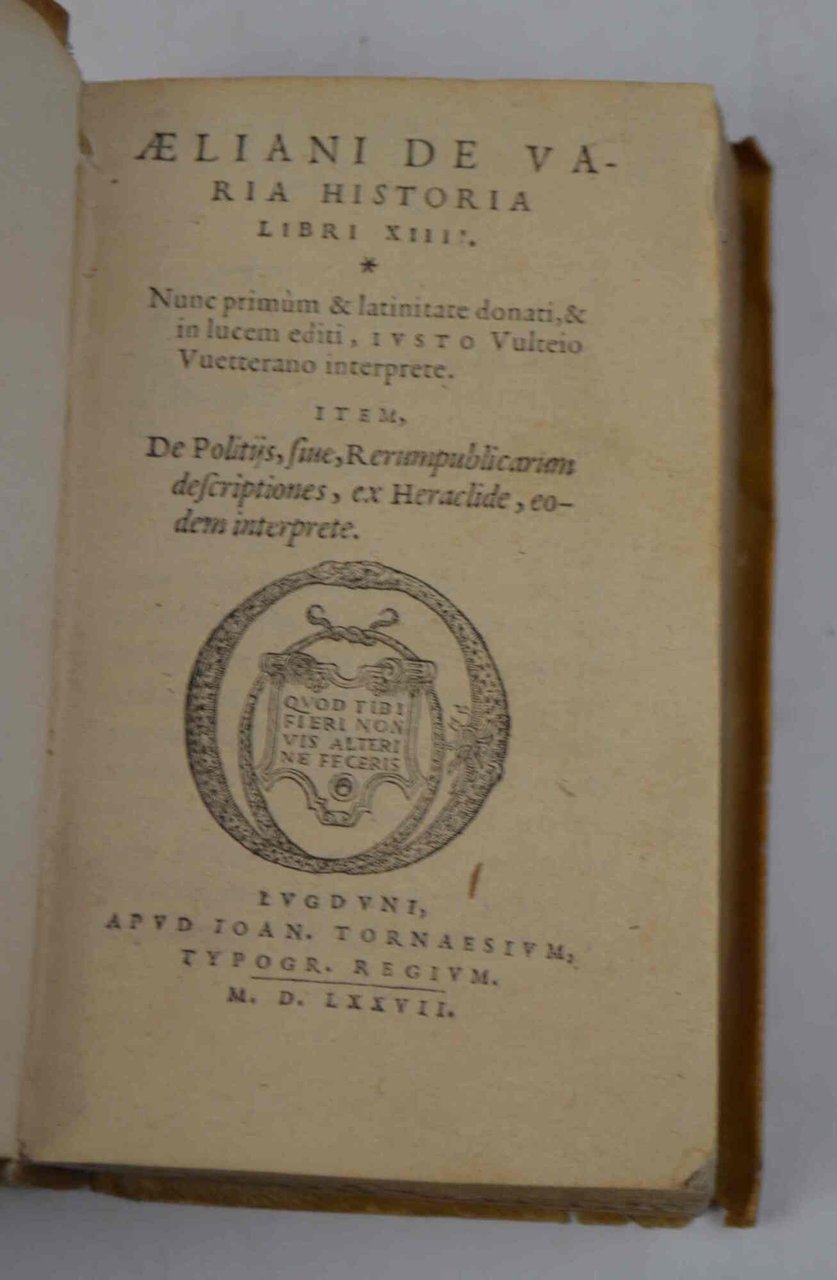 De varia historia libri XIIII. Nunc primum et latinitate donati …
