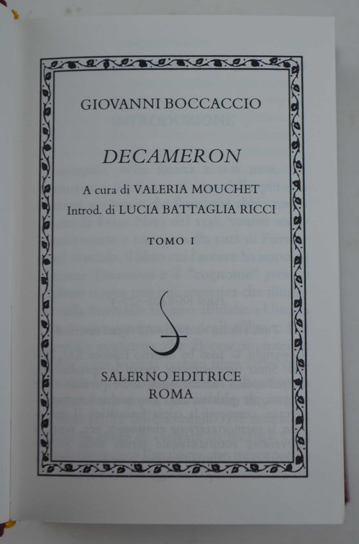 Decameron. A cura di Valeria Mouchet. Introd. di Lucia Battaglia …