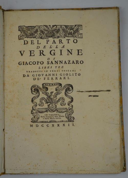 Del Parto della Vergine. Libri tre tradotti in versi toscani …