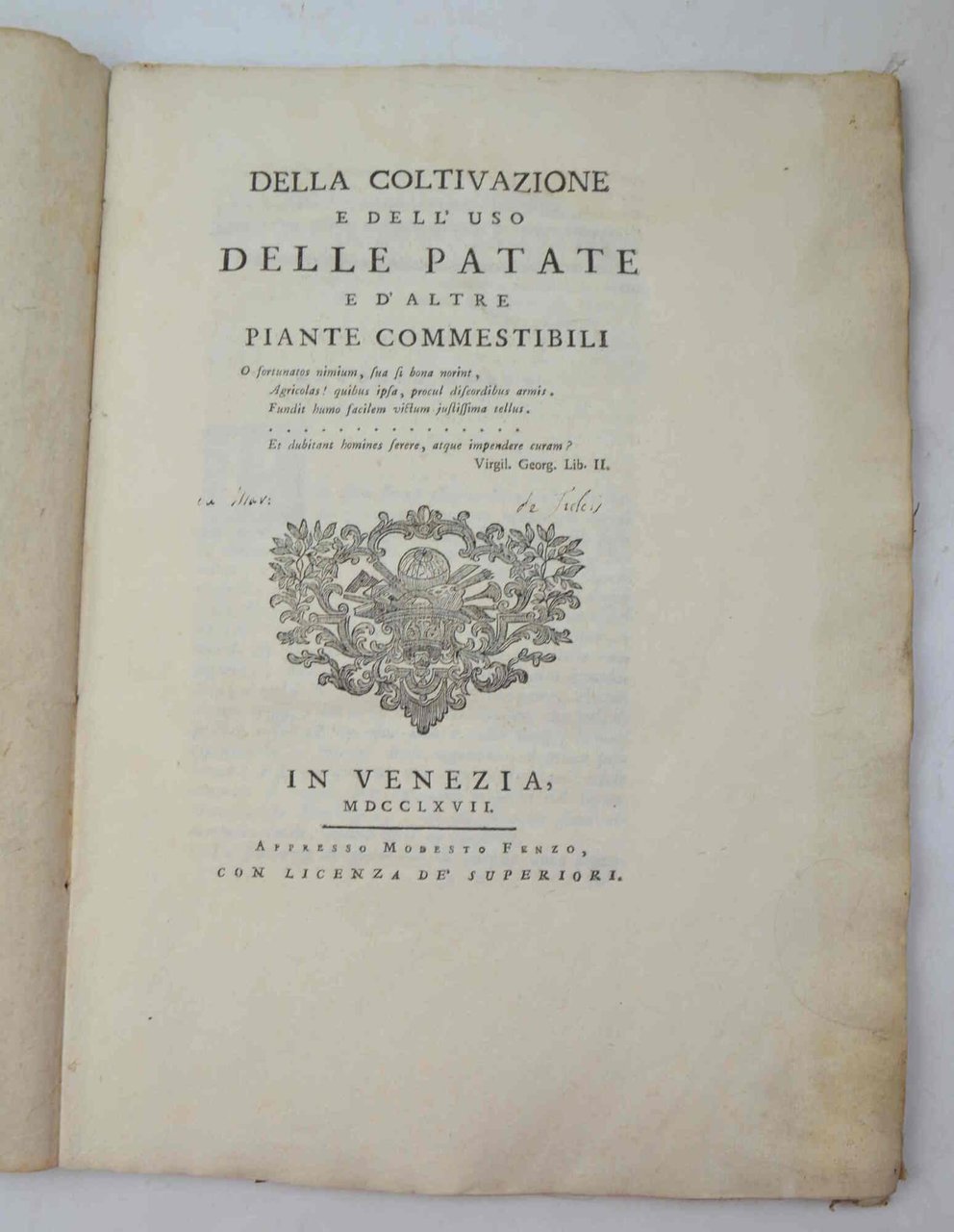 Della coltivazione e dell'uso delle patate e d'altre piante commestibili. | Immagine principale