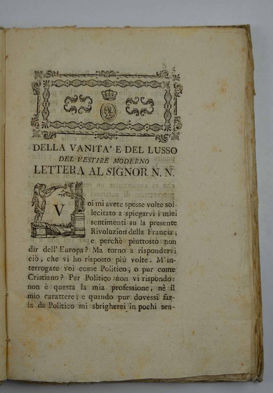 Della vanità e del lusso del vestire moderno. Lettera al …