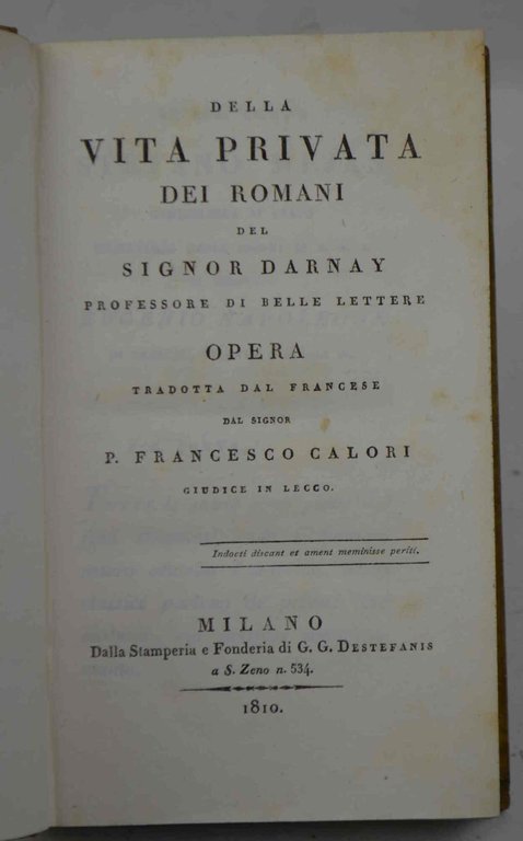 Della vita privata dei romani... Opera tradotta dal francese dal … | Immagine Gallery 2