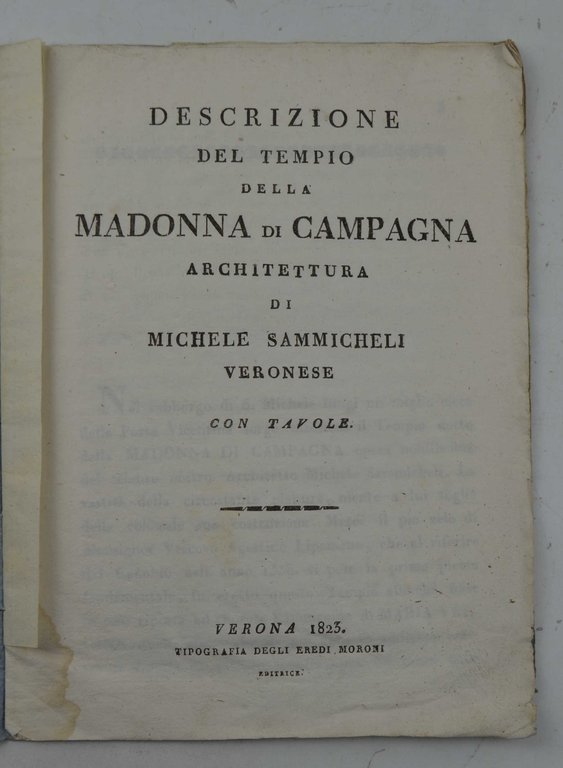 Descrizione del tempio della Madonna di Campagna architettura di Michele … | Immagine Gallery 2