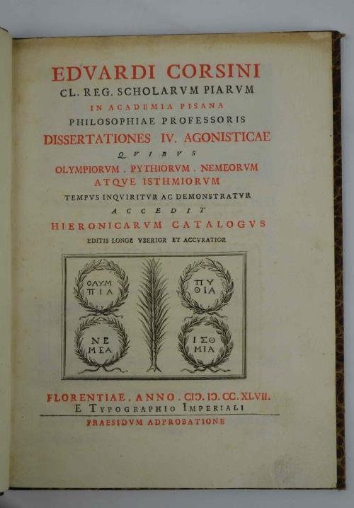 Dissertationes IV. agonisticae quibus olympiorum, pythiorum, memeorum atque isthmiorum tempus …