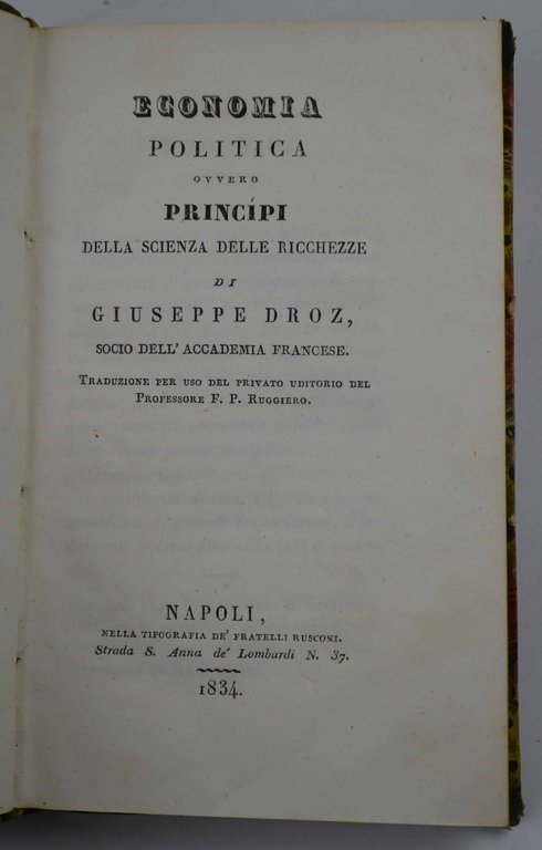 Economia politica ovvero principi della scienza delle ricchezze… Traduzione per … | Immagine Gallery 5