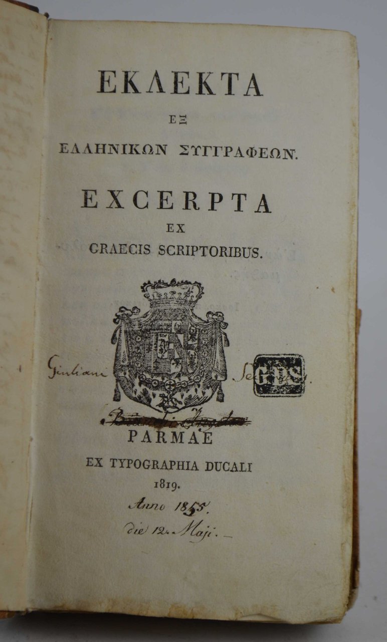 Eklekta ex ellenikon syngrapheon. Excerpta ex Graecis scriptoribus.