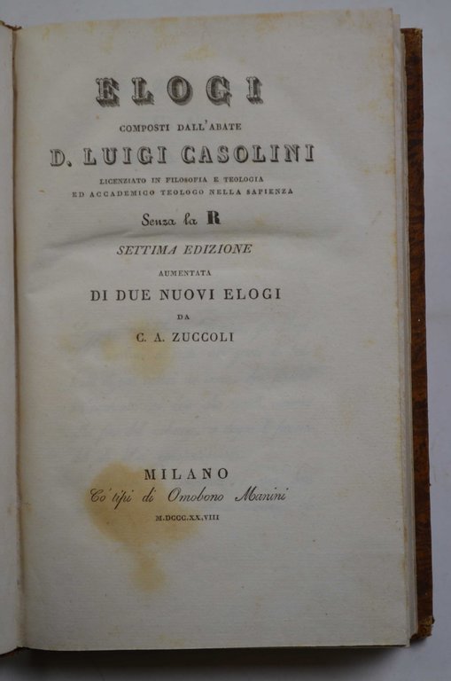 Elogi… Senza la R. Settima edizione aumentata di due Elogi … | Immagine Gallery 2