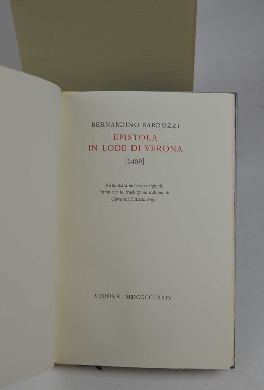 Epistola in lode di Verona (1489) Ristampata nel testo originale … | Immagine Gallery 5