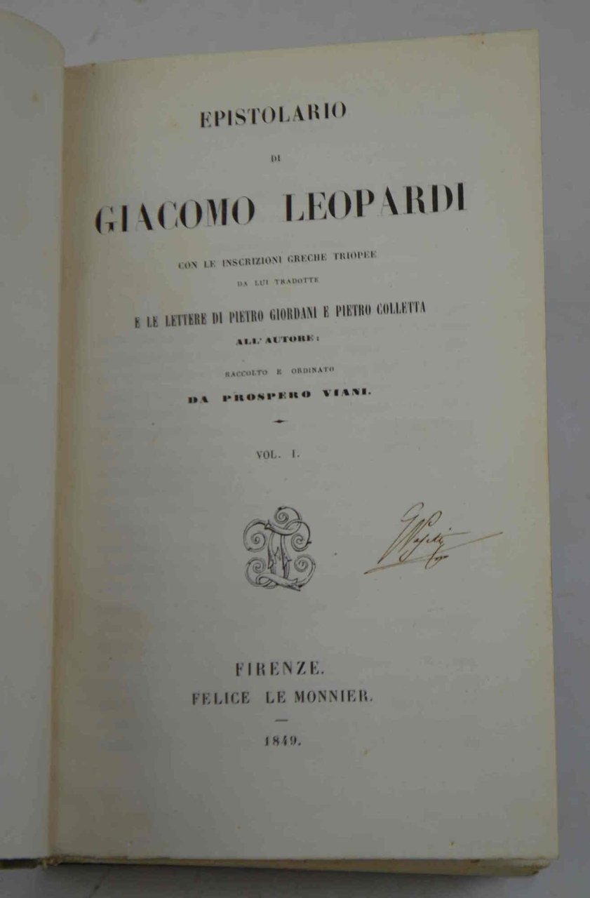 Epistolario… con le inscrizioni greche triopee da lui tradotte e …