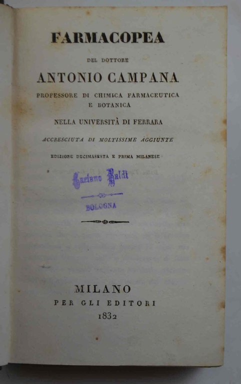 Farmacopea... accresciuta di moltissime ricette...