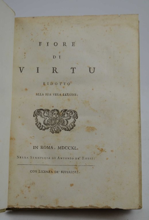 Fiore di virtù ridotto alla sua vera lezione.