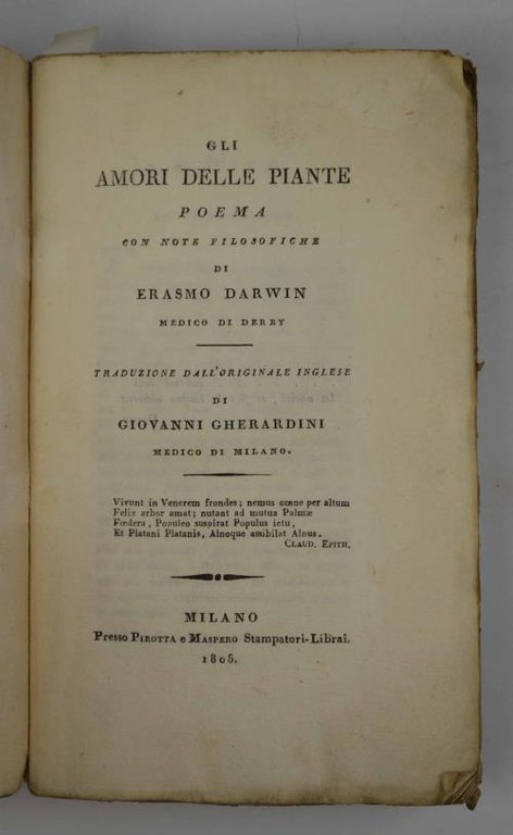 Gli Amori delle Piante. Poema con note filosofiche... Traduzione dall'originale … | Immagine Gallery 6