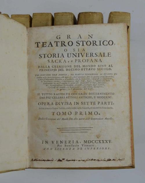 Gran Teatro Storico o sia Storia Universale Sacra, e Profana …