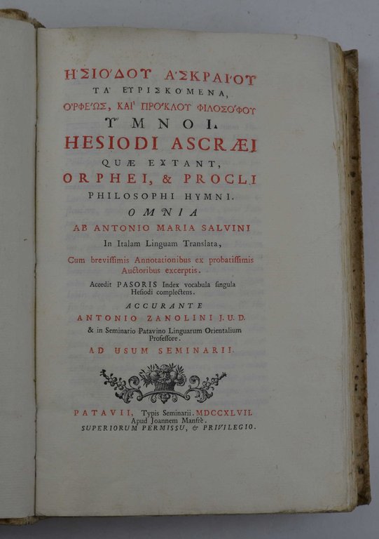 Hesiodi Ascraei quae extant, Orphei, et Procli philosophi Hymni. Omnia …