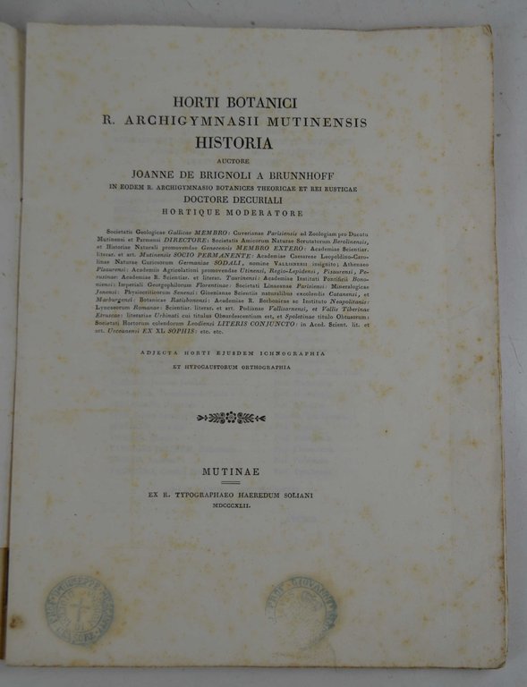 Horti botanici R. Archigymnasii mutinensis historia…
