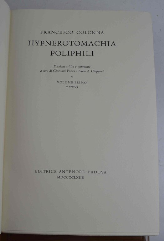 Hypnerotomachia Poliphili. Edizione critica e commento a cura di Giovanni … | Immagine Gallery 2