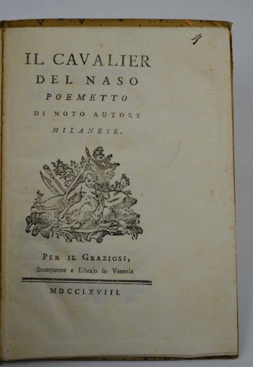 Il cavalier del naso. Poemetto di noto autore milanese.