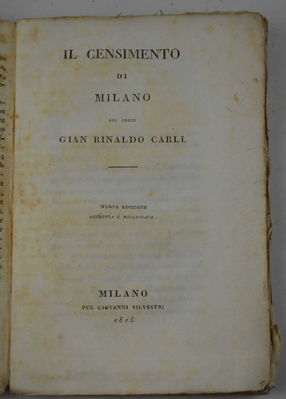 Il censimento di Milano. Nuova edizione corretta e migliorata. | Immagine principale