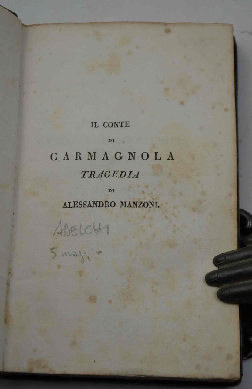 Il Conte di Carmagnola. Adelchi. Il cinque maggio. | Immagine principale