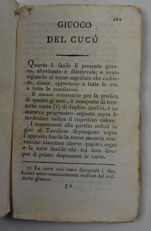 Il giuocatore de' tarocchi che da' le regole colle quali …